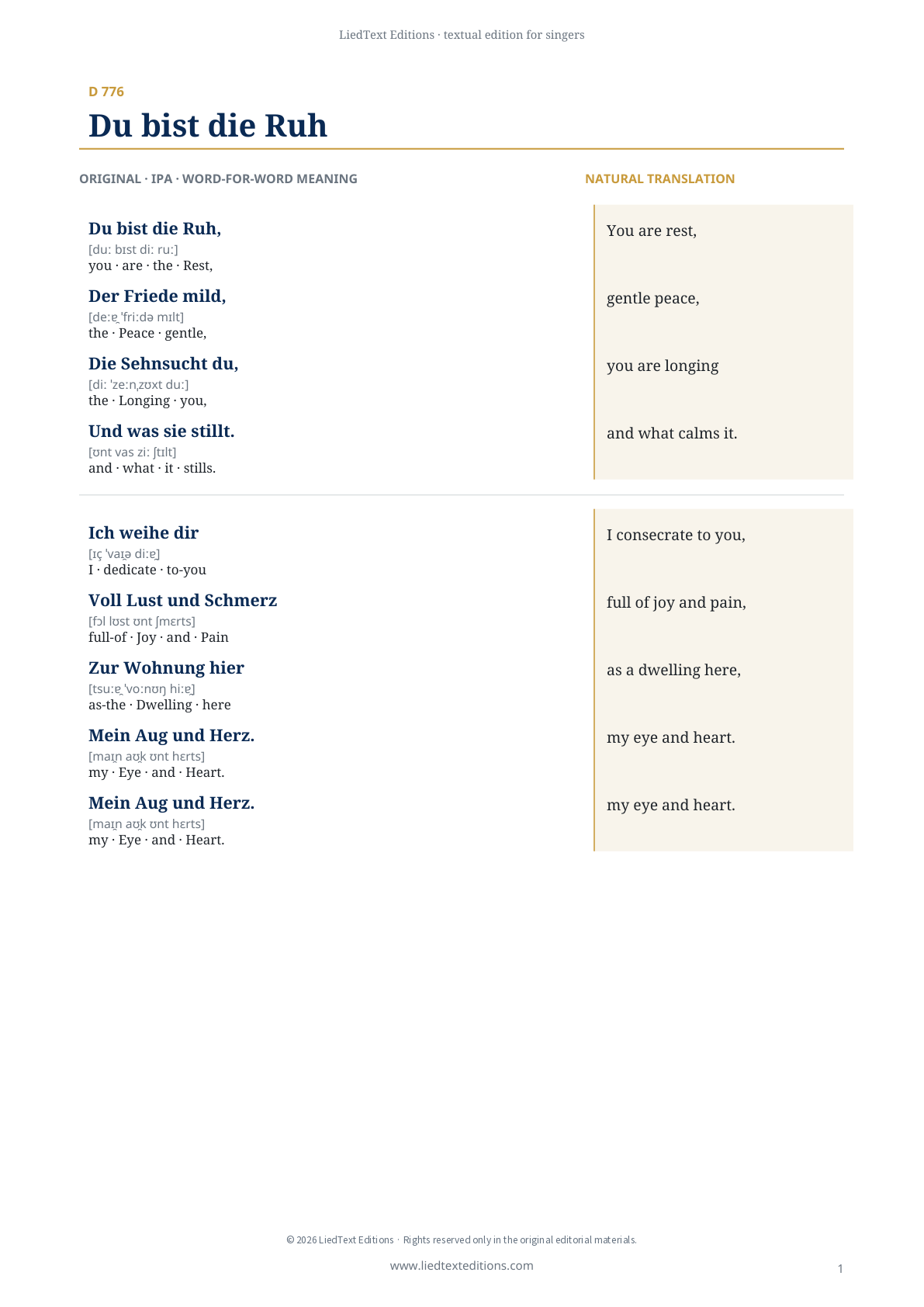 Interior page of a LiedText Editions vocal text edition